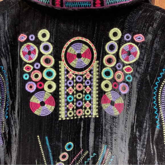 Vintage 90s Coldwater Creek crushed velvet boho embroidered blazer - Picture 7 of 10